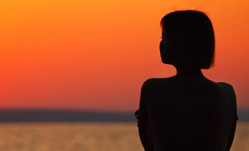 Girl Sunset Silhouette